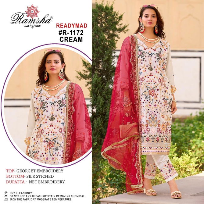 R 1172 Nx By Ramsha Georgette Pakistani Readymade Suits Wholesale Online
